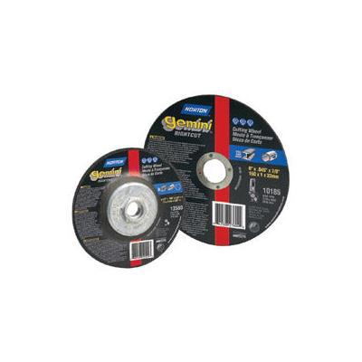 Norton Gemini RightCut Cut-Off Wheel, Type 1, 6 in dia, 0.045 in Thick, 7/8 in Arbor, 36 Grit, Aluminum Oxide (547-66252823604)