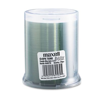 Maxell 648720 100 x CD-R - 700 MB (80min) 48X - White - Printable Surface - Spindle - Storage Media