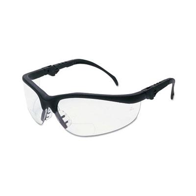 MCR Safety Klondike KD3 Series Bifocal Reader Safety Glasses, Clear Lens, Black Frame, 1.5 Diopter (135-K3H15)