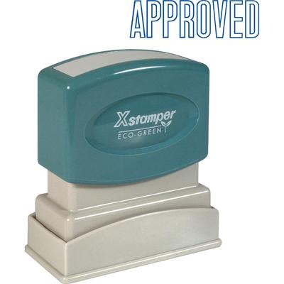 Shachihata Inc. U.S.A. Approved Ink Stamp, 1/2"x1 5/8", Blue (XST1008)