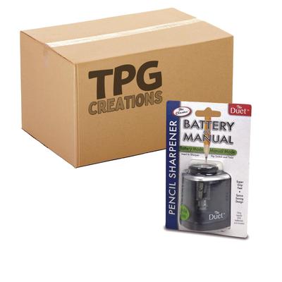 TPG Creations 2-in-1 Sharpener, Battery/Manual-Powered, 6.13 x 3, Black, 24/Carton (TPG36424)