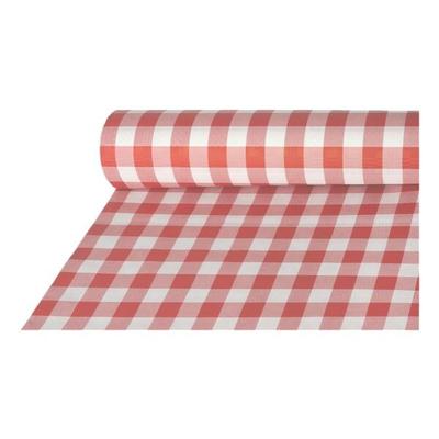 "Papstar Papiertischtuch ""Vichy Karo"" mit Damastprägung auf Rolle - 50 m x 1 m rot, 100 cm"