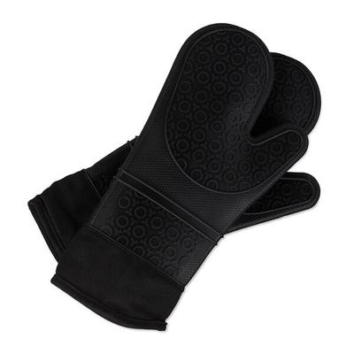 relaxdays Ofenhandschuhe Silikon schwarz Image