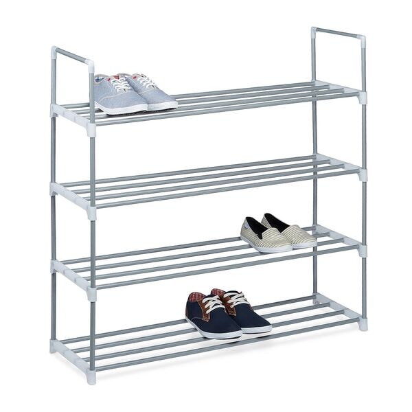 relaxdays Schuhregal mit 4 Ebenen, 90x93x31 cm