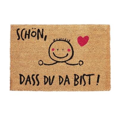 relaxdays Fußmatte Kokos SCHÖN DASS DU DA BIST