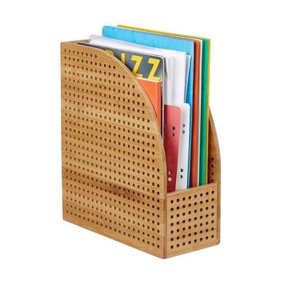 relaxdays Stehsammler Bambus A4 braun, 26.5x30.5x12 cm