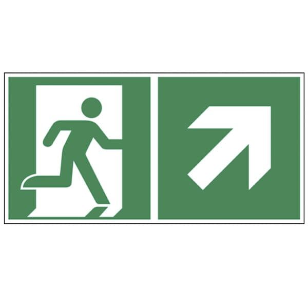 LimarLite Rettungszeichen »Notausgang rechts aufwärts [E002]« 30 x 15 cm Kunststoff (1 mm), 30x15 cm Image