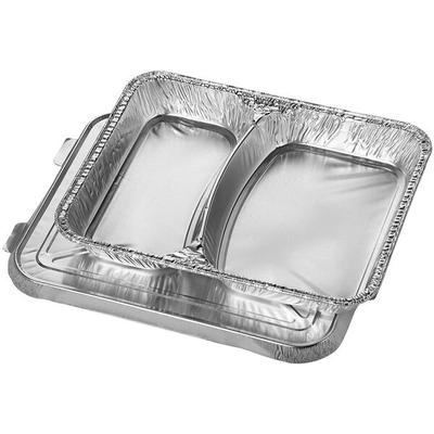 Papstar 50er-Pack Menüschalen mit Deckel 830,0 ml silber, 22.5x3x17.7 cm