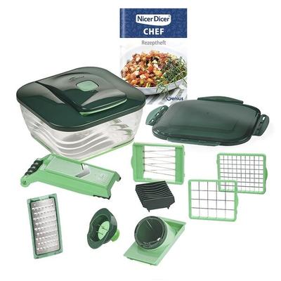 15-tlg. Gemüseschneider-Set »Nicer Dicer Chef« silber, Genius