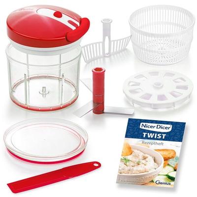 9-tlg. Gemüseschneider-Set »Nicer Dicer Twist« rot, Genius