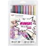 10er-Pack Brush-Pen »Manga Shojo Dual«, Tombow