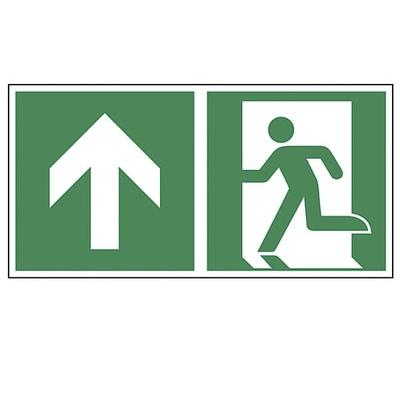 LimarLite Rettungszeichen »Notausgang geradeaus, durch die Tür oder aufwärts [E001]« 30 x, 30x15 cm