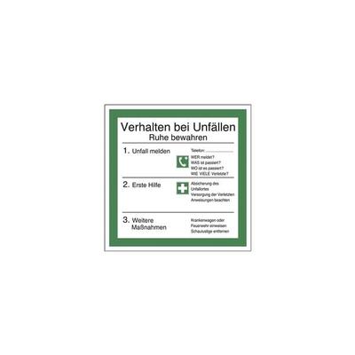 LimarLite Sicherheitsaushang »Verhalten bei Unfällen« 20 x 20 cm Folie (0,4 mm), 20x20 cm Image