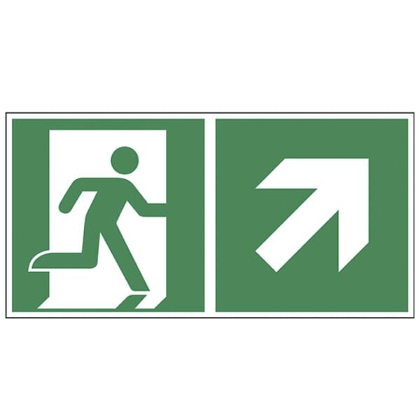 LimarLite Rettungszeichen »Notausgang rechts aufwärts [E002]« 30 x 15 cm Folie (0,4 mm), 30x15 cm Image