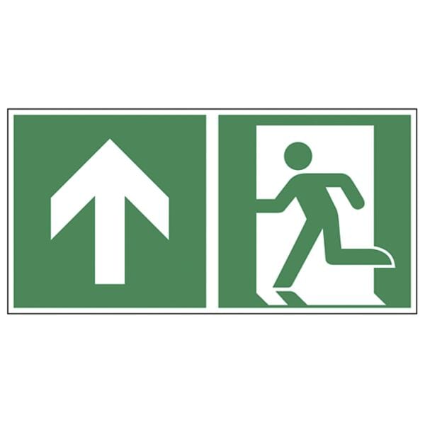 LimarLite Rettungszeichen »Notausgang geradeaus, geradeaus durch die Tür oder aufwärts [E0, 40x20 cm Image