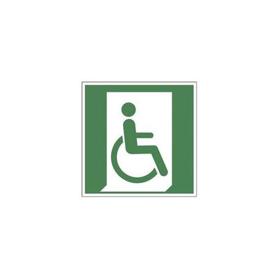 LimarLite Rettungszeichen »Notausgang für nicht gehfähige oder gehbeeinträchtigte Personen, 20x20 cm Image