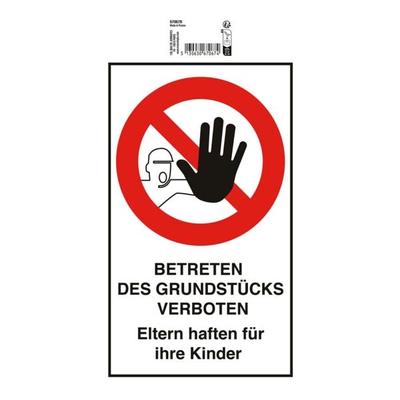 Verbotsschild »Betreten des Grundstücks verboten« 15x25 cm, EXACOMPTA