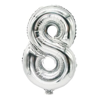 Papstar Folienluftballon »8« silber silber