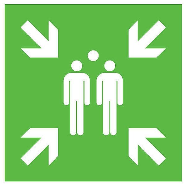 Safety Marking Rettungszeichen »Sammelstelle« grün, 40x40 cm Image