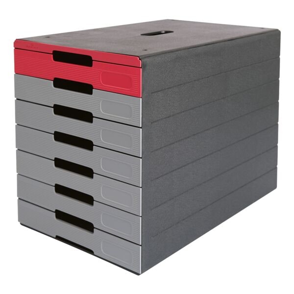 Durable Schubladenbox »IDEALBOX PRO 7« grau / rot grau, 23.5x3.4x32.5 cm Image