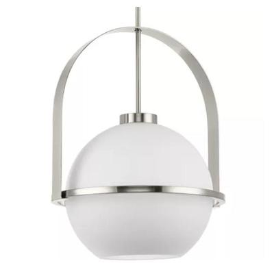 Progress Lighting 263714 - ONE-LIGHT BRUSHED NICKEL PENDANT ETCHED OPAL GLASS (P500359-009) Indoor Nickel and Chrome Pendant LED Fixture