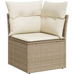 Maisonchic - Canapé d'angle de jardin, Salon de jardin, Banquette de jardin avec coussins beige