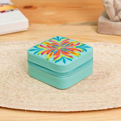 'Spring-Themed Aloe Faux Leather Jewelry Box Made in Mexico'