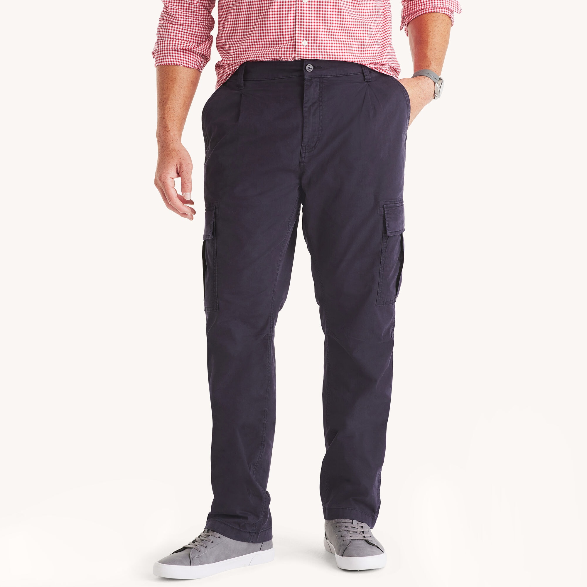 Nautica Men's Big & Tall Pleated Cargo Pant 482 (Stellar Blue Heather), 50x32