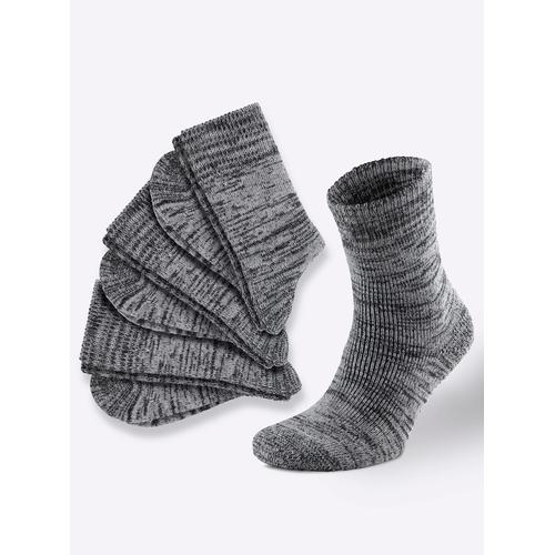 Socken WÄSCHEPUR Gr. 3, schwarz (grau, schwarz, meliert) Damen Socken