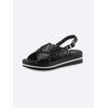 Sandalette HEINE, Damen, Gr. 38, schwarz, Leder, Glattleder, modisch, Schuhe