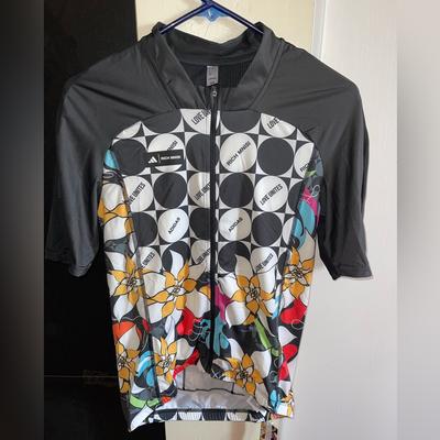 Adidas Shirts | Adidas Men's Small Rich Mnisi Cycling Short Sleeve Jersey Flowers New Ia2166 | Color: Black | Size: S