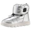 Winterboots GEOX "J WILLABOOM GIRL B ABX", Kinder, Gr. 33, silber (silberfarben, schwarz), Synthetik, glänzend, casual, Schuhe, Klettstiefel, Babystiefel Snowboots mit Schnellverschluss