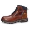 Schnürboots CAMEL ACTIVE, Herren, Gr. 40, braun (cognac, blau), Leder, used, Basic, Schuhe, Winterboots, Stiefel mit Reißverschluss