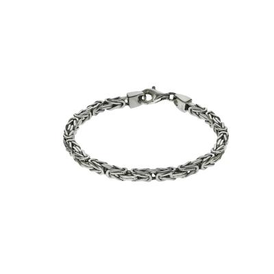 Armband ZEEME "Silber 925 poliert Königskette 4mm breit", weiß, Armbänder, Damen, 20cm, Silber 925 (Sterlingsilber), glä