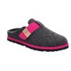 Pantoffel ROHDE "MERAN", Damen, Gr. 38, pink (anthrazit, pink meliert), Filz, kontrastfarbene Details, casual, Schuhe, Hausschuh, Clog, Schlappen mit Klettriemchen
