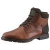 Winterstiefelette RIEKER, Herren, Gr. 40, braun (cognac, dunkelbraun), Leder, Lederimitat, modisch, Schuhe, Schnürstiefel, Business Schuh mit wasserabweisender TEX-Membran