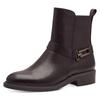Stiefelette TAMARIS, Damen, Gr. 40, braun (dunkelbraun), Lederimitat, unifarben, klassisch, Schuhe, Blockabsatz, Businessschuh mit eleganter Zierschnalle