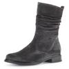 Stiefel GABOR "Genua", Damen, Gr. 38,5, grau (dunkelgrau), Veloursleder, unifarben, klassisch, Schuhe, Blockabsatz, Kurzstiefel, mit Innenreißverschluss