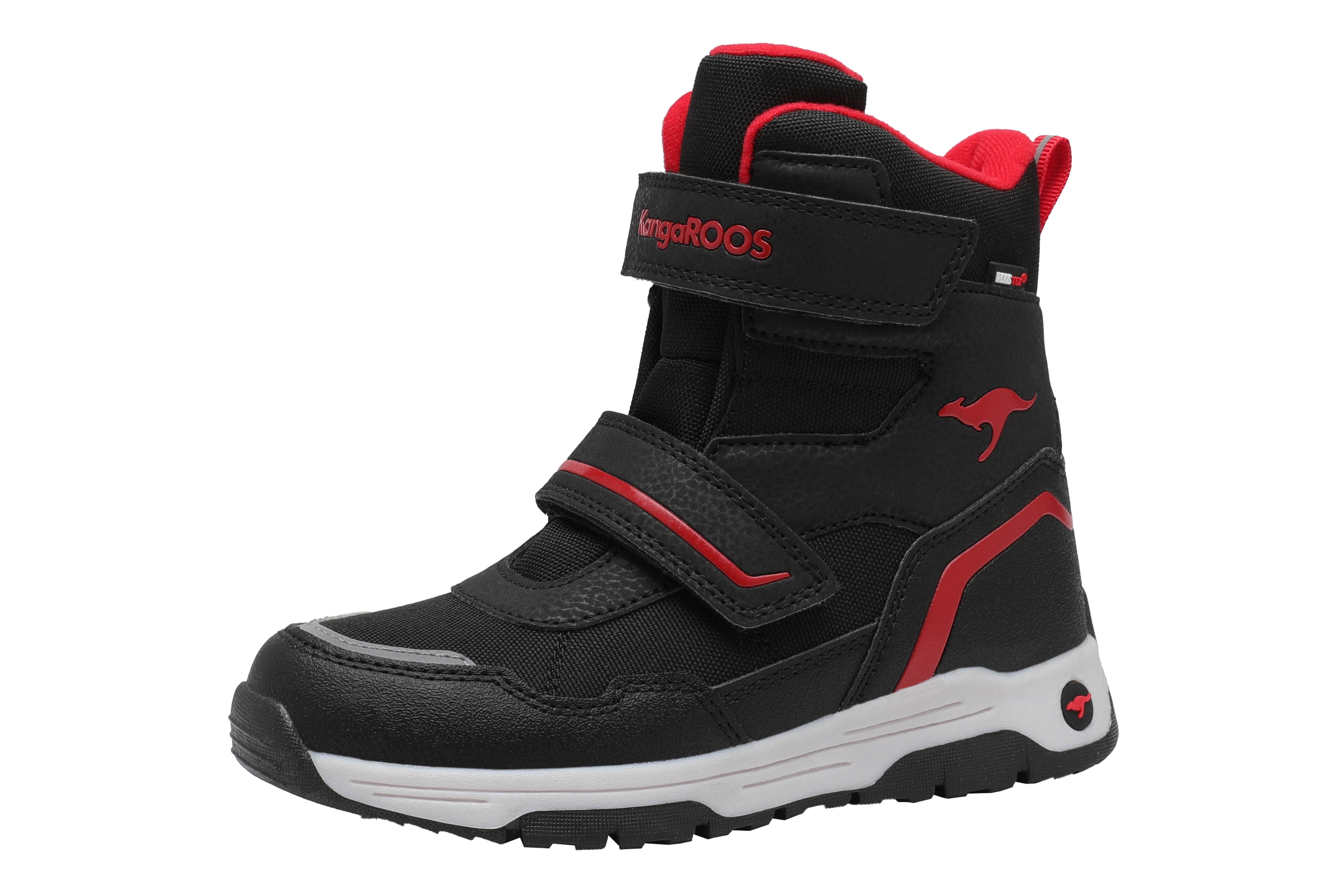 Winterstiefel KANGAROOS "K-MJ Camp V RTX", Damen, Gr. 39, blau (jet schwarz, fiery rot), Synthetik, Textil, Sportlich, Schuhe, Snowboots, Winterboots, Winterschuhe, wasserdicht, gefüttert