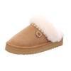 Pantoffel ROHDE "GENOVA", Damen, Gr. 38, braun (hellbraun, sanftes weiß), Veloursleder, klassisch, Schuhe, Hausschuh, Schlappen, Clog, Plateausohle, zum Schlupfen