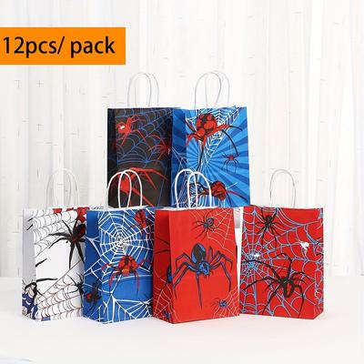 TEMU 12pcs Cartoon Spider Tote Bag, Shopping Gift Bag, Festival Party Favor, Dessert Cookie Shopping Bag, Exquisite Design Party Bag, Wedding Birthday Party Favor Bag, Gift Packaging Bag For Dad Mom And