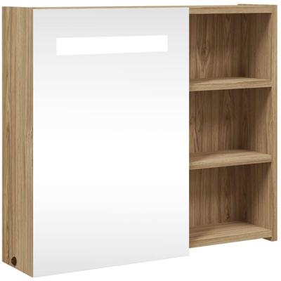 Vidaxl - Spiegelschrank mit LED-Beleuchtung Eichenoptik 60x13x52 cm Image