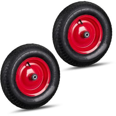 2 x Schubkarrenrad 4.80 4.00-8, luftbereift, Stahlfelge, je 3 Adapter, Ersatzrad Schubkarre, bis Image