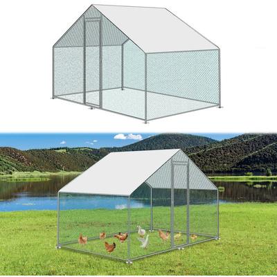 Swanew Hühnerstall Outdoor großer Hühnerhaus Dach Freilaufgehege Geflügelstall mit pe Verzinkter Image