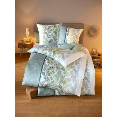 Bettwäsche KAEPPEL Gr. 2, grün (smaragd), B/L: 155cm x 200cm, , Mako-Satin, B/L: 80cm x 80cm, Mako-Satin, 100% Baumwolle, Bettwäsche Image