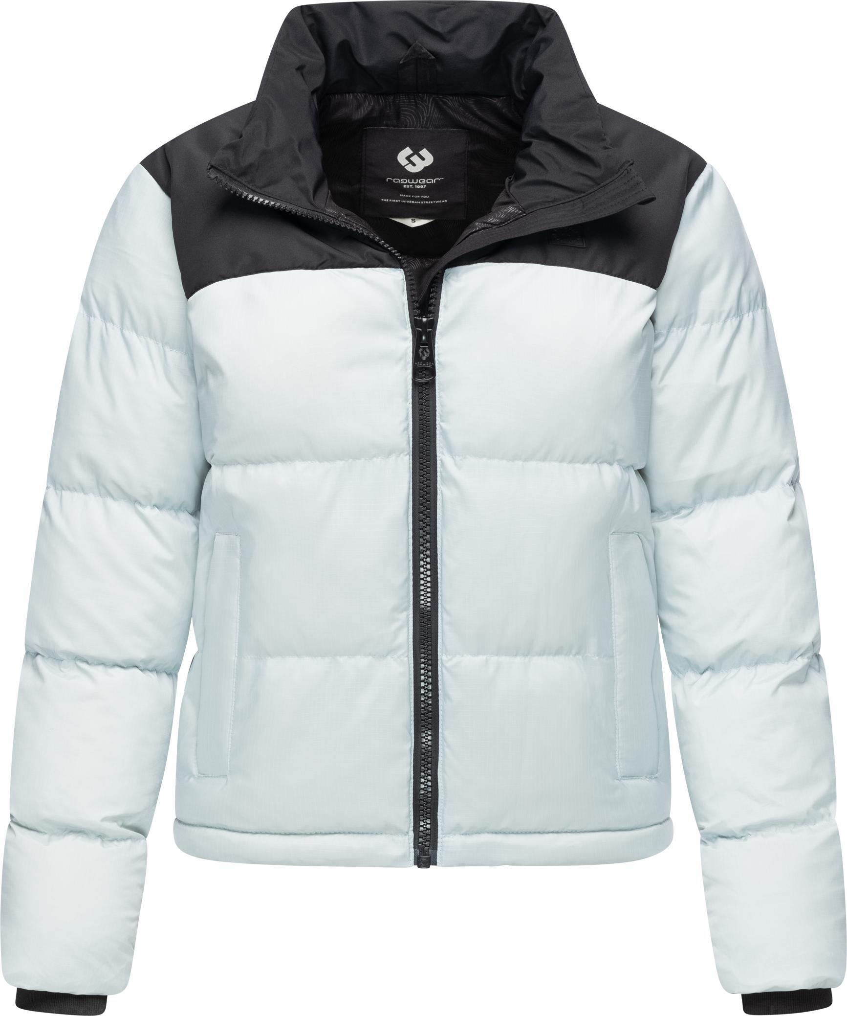Steppjacke RAGWEAR "Serah", Damen, Gr. 6XL (52), blau (hellblau), Obermaterial 1: 100% Nylon. Obermaterial 2: 100% Polyester. Innenfutter: 100% Polyester. Wattierung: 100% Polyester, lässig geschnitten hüftbedeckend, hoch geschlossener Ausschnitt,...