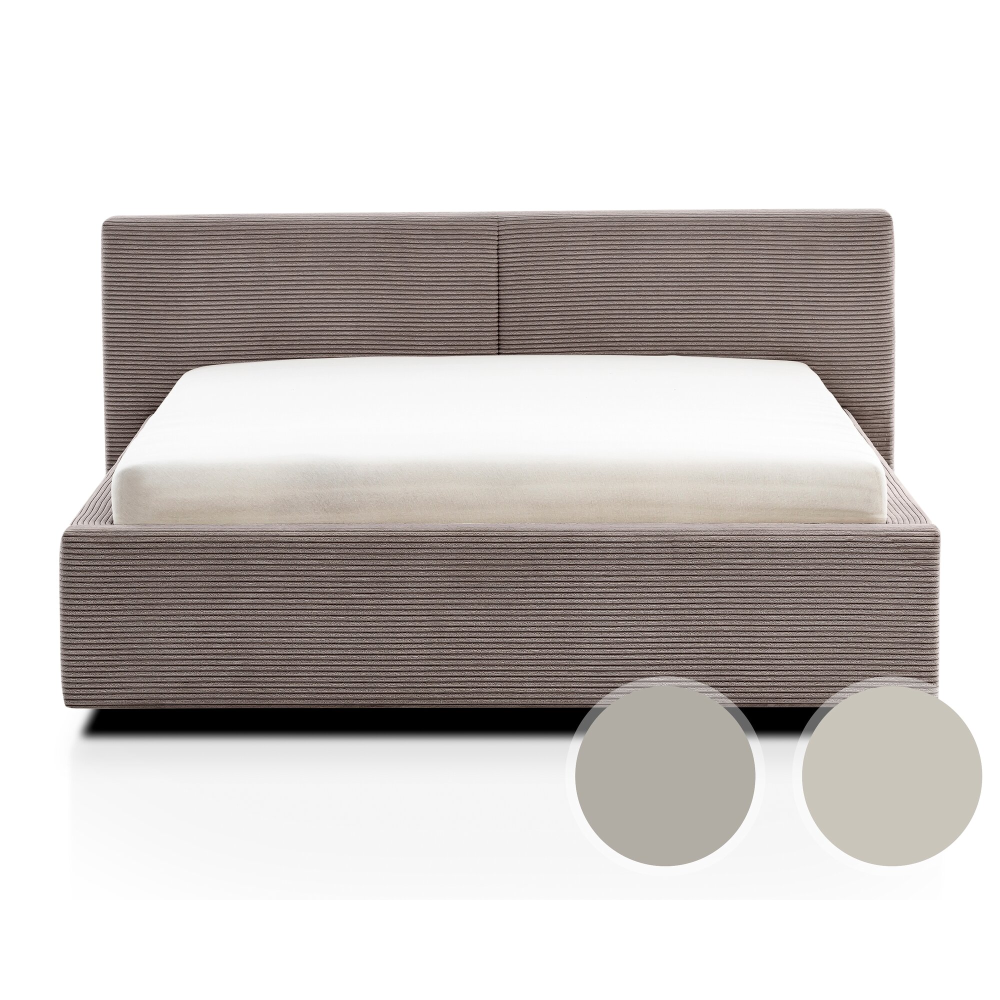 meise.möbel »Cube« Polsterbett Cord mit Bettkasten 140x200 cm / beige / ohne Bettkasten / ohne Matratze