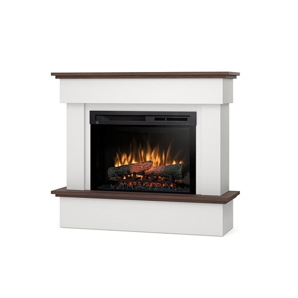 OutInFire TORMES – Freistehender elektrischer LED-Kamin – 26 Zoll – Mattweiß / Eiche – 108 x 93 x 33,5 Image