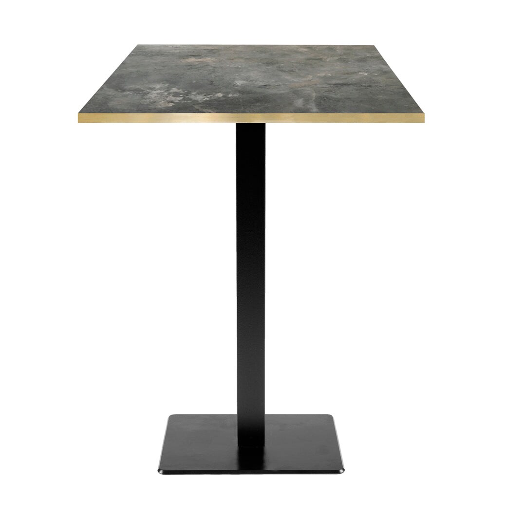Restootab Stehtisch Milan 60x60cm - Modell metallisierter Stein mit messingfarbenen Kanten Image