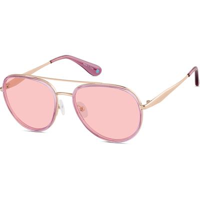 Zenni Women's Aviator Rx Sunglasses Purple Mixed Full Rim Frame